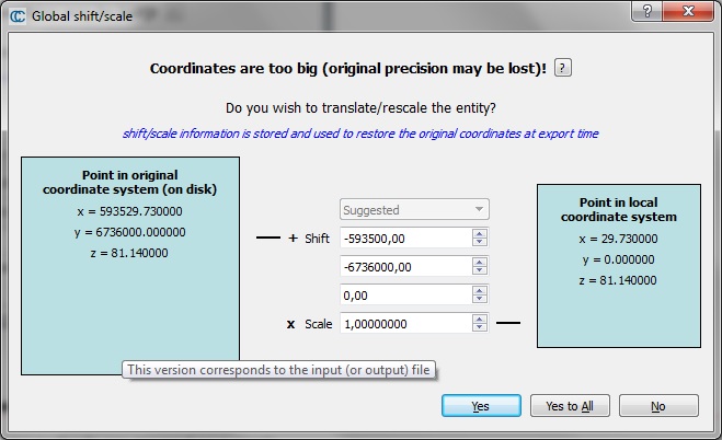 new Global Shift & Scale dialog